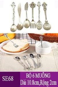 Bộ 6 muỗng cà phê quý tộc màu bạc silver ( SE68 )