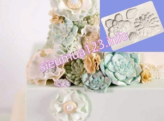 Khuôn silicon làm fondant Sen Đá Amazon 4 Kiểu ( TC888 )
