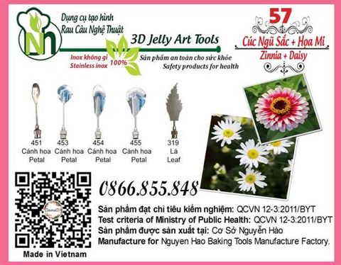 Bộ kim làm rau câu 3d Hoa Cúc Ngũ Sắc & Cúc Họa Mi ( set 57 )