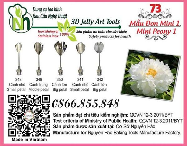 Bộ kim làm rau câu 3d hoa mẫu đơn mini 1 ( set 73 ) CÒN 1 BỘ