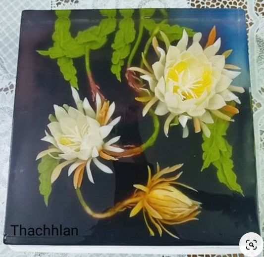 Bộ 5 kim rau câu 3d hoa quỳnh ( set 7 )