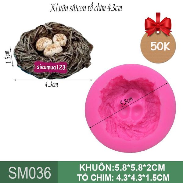 Khuôn silicon làm rau câu tổ chim nhỏ 4,3cm ( SM036 )