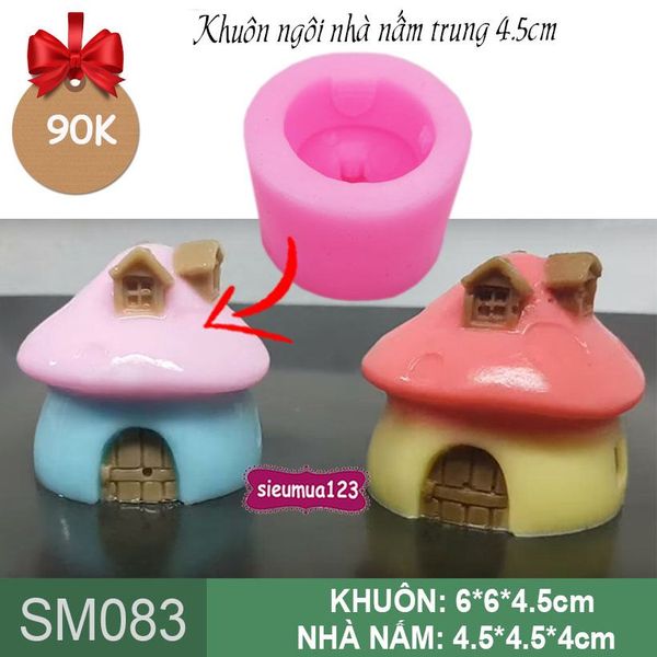 Khuôn silicon ngôi nhà nấm trung 4,5cm ( SM083 )