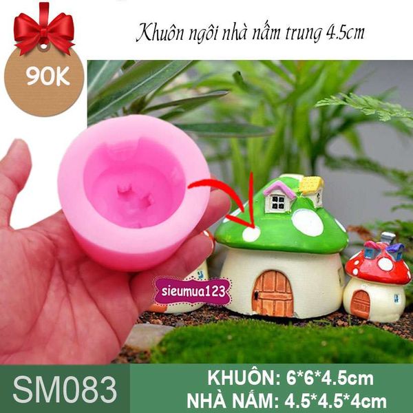 Khuôn silicon ngôi nhà nấm trung 4,5cm ( SM083 )