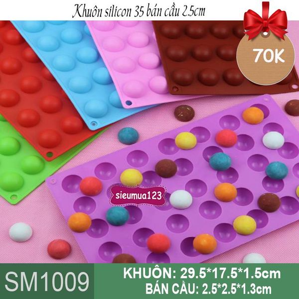 Khuôn silicon 35 bán cầu 2,5cm ( SM1009 ) còn nhiều