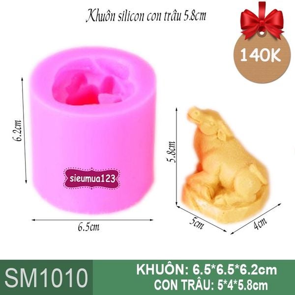 Khuôn rau câu silicon con trâu 5,8cm ( SM1010 )