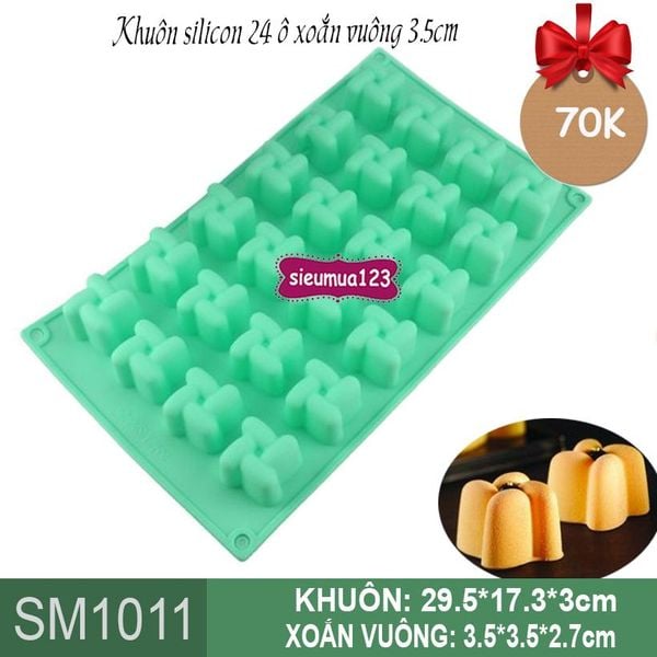 Khuôn silicon 24 xoắn vuông 3,5cm ( SM1011 )