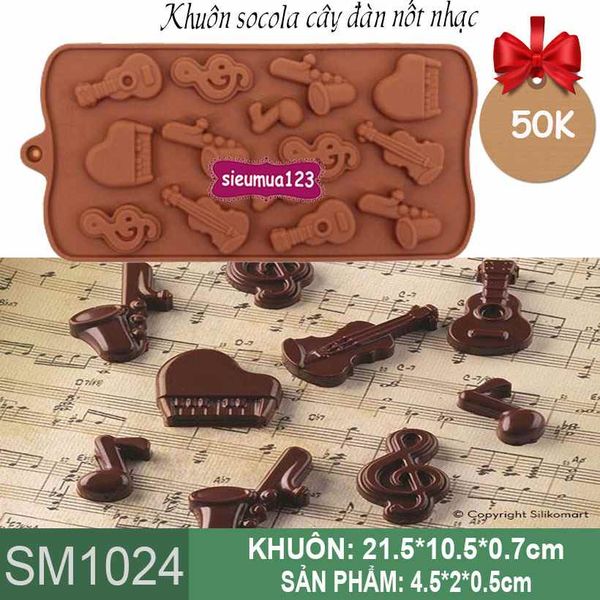 Khuôn silicon socola cây đàn nốt nhạc ( SM1024 )