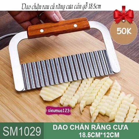 Dao chận lỡ rau củ răng cưa cán gỗ ( SM1029 )