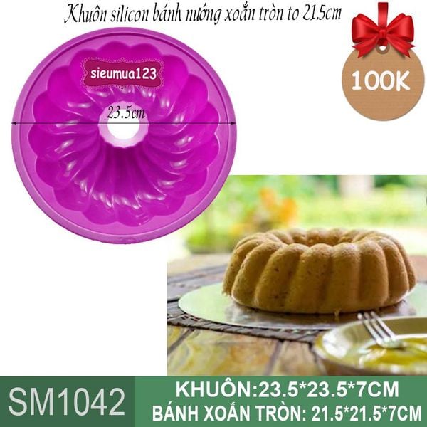 Khuôn silicon làm bánh rau câu tròn xoắn to 21,5cm ( SM1042 ) CÒN NHIỀU
