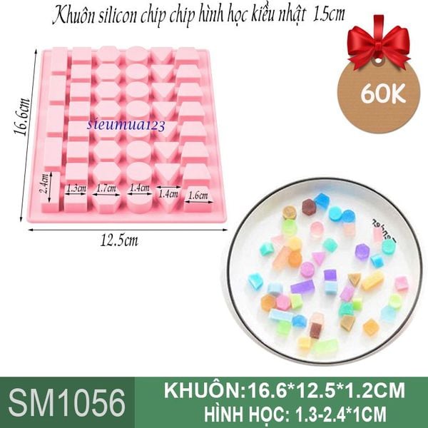 Khuôn silicon chip chip hình học kiểu Nhật 1,5cm ( SM1056 )