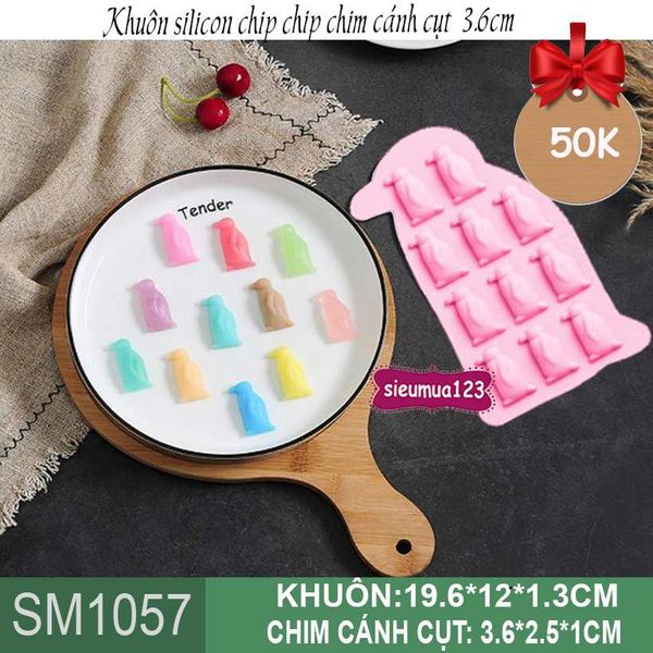 Khuôn silicon chip chip chim cánh cụt 3,6cm ( SM1057 )