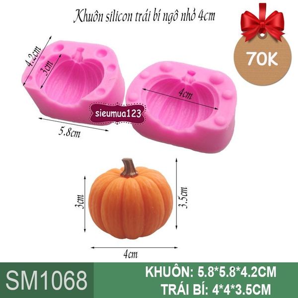 Khuôn silicon trái bí ngô nhỏ 4cm ( SM1068 )