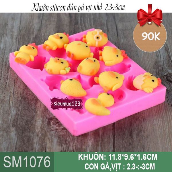Khuôn silicon làm rau câu 11 con gà con vịt nhỏ ( SM1076 )