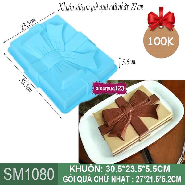 Khuôn silicon gói quà chữ nhật to 27cm ( SM1080 )