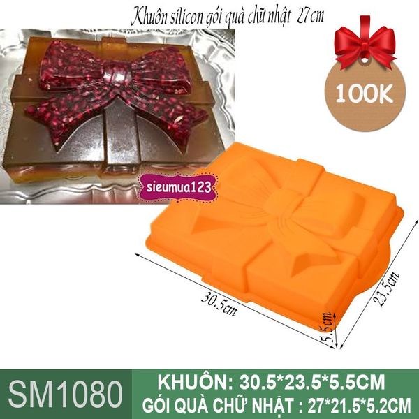 Khuôn silicon gói quà chữ nhật to 27cm ( SM1080 )