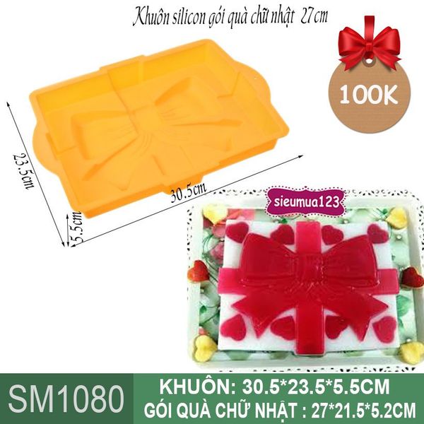 Khuôn silicon gói quà chữ nhật to 27cm ( SM1080 )