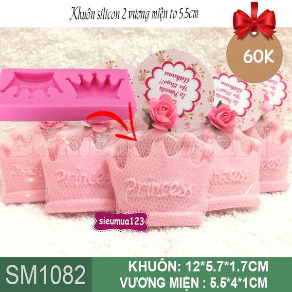 Khuôn silicon 2 vương miện to  5,5cm ( SM1082 )