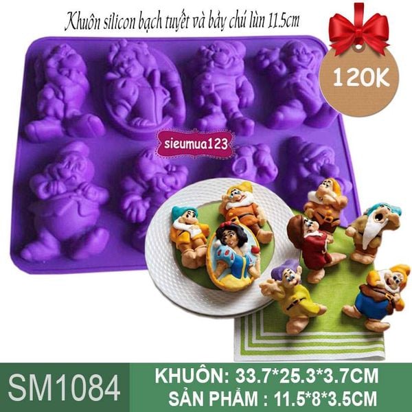 Khuôn silicon bạch tuyết và 7 chú lùn 11,5cm ( SM1084 )