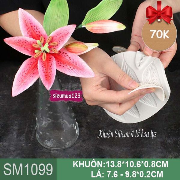 Khuôn silicon 4 lá hoa lys ( SM1099 )