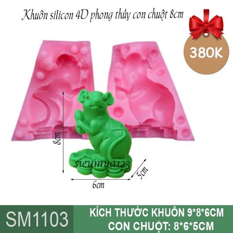 Khuôn Silicon 4D con chuột Phong Thủy 8cm ( SM1103 )