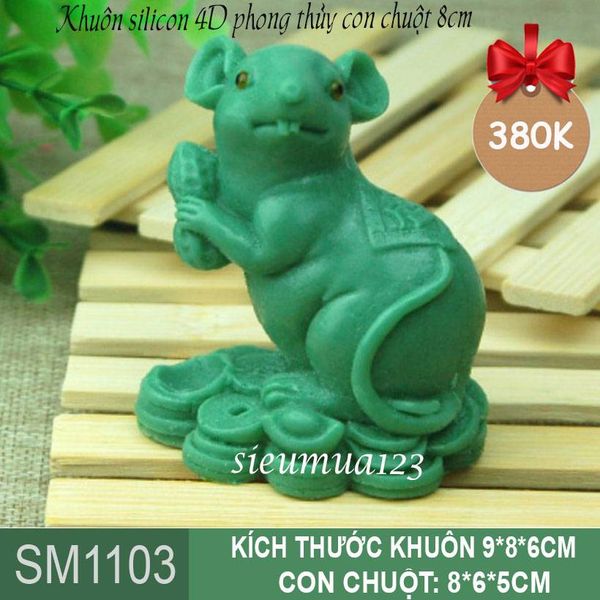 Khuôn Silicon 4D con chuột Phong Thủy 8cm ( SM1103 )