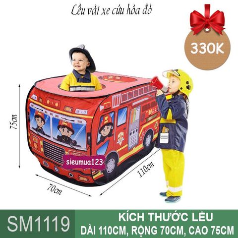 Lều vải xe cứu hỏa đỏ ( SM1119 ) (Không Kèm Bóng)
