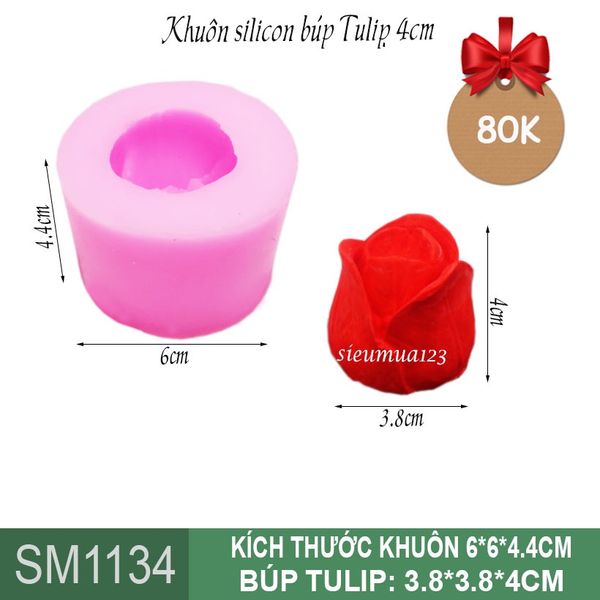 Khuôn silicon búp Tulip 4cm ( SM1134 )