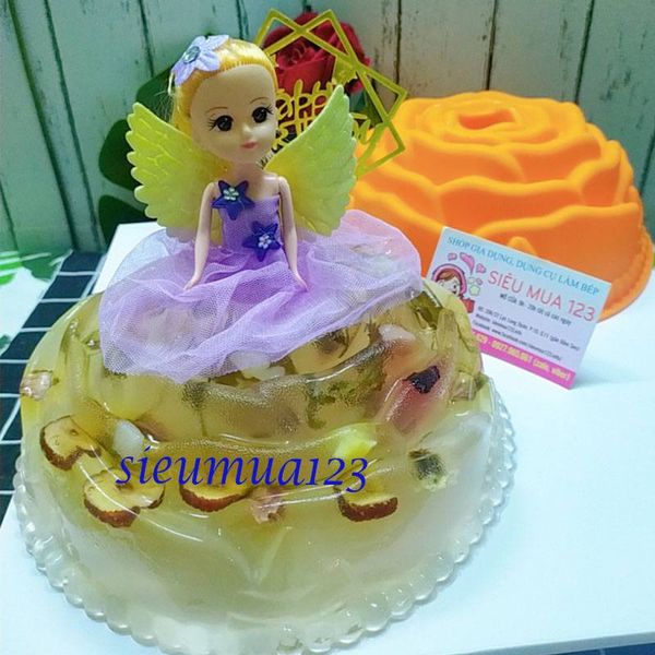 Khuôn silicon hoa hồng to có lỗ 21cm ( SM1139 ) còn 2 cái