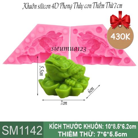 Khuôn Silicon 4D Phong Thủy con Thiềm Thừ 7cm ( SM1142 )