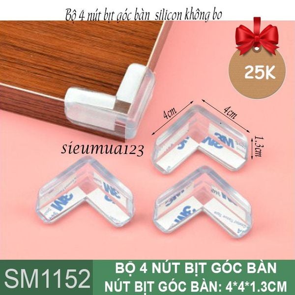 Bộ 4 nút bịt góc bàn silicon không bo ( SM1152 )