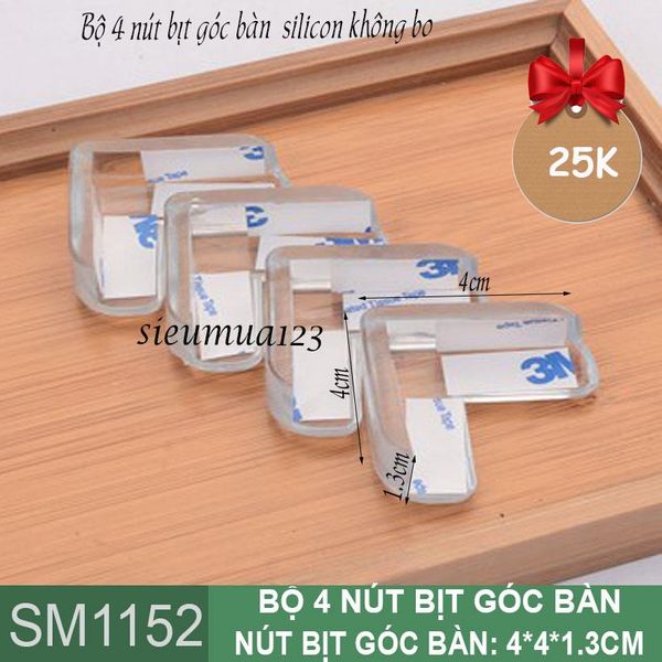Bộ 4 nút bịt góc bàn silicon không bo ( SM1152 )