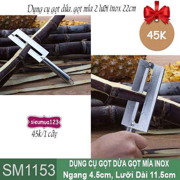 Dụng cụ gọt dứa , gọt trái cây nét dày, gồm 2 lưỡi inox 22cm ( SM1153 )