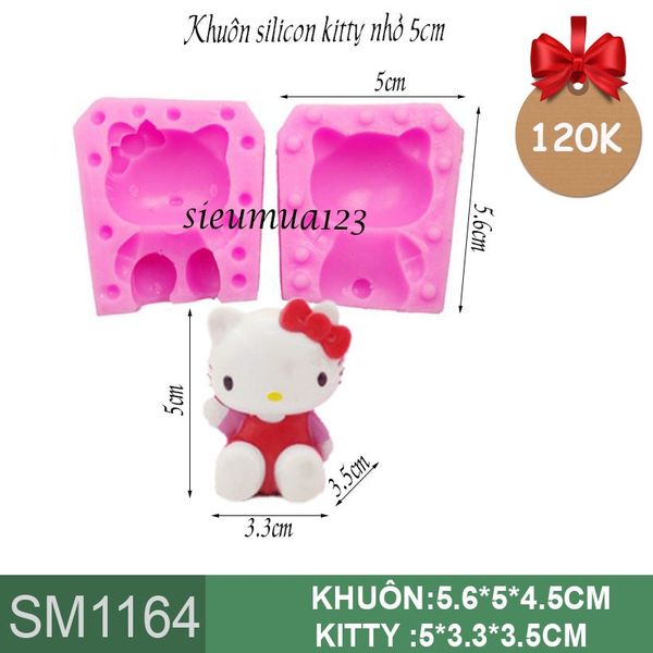 Khuôn silicon con mèo Kitty nhỏ 5cm ( SM1164 )