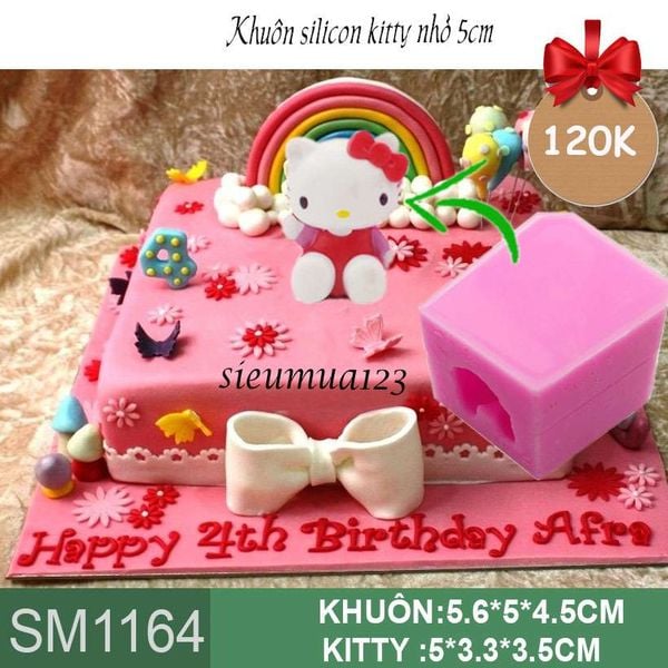 Khuôn silicon con mèo Kitty nhỏ 5cm ( SM1164 )