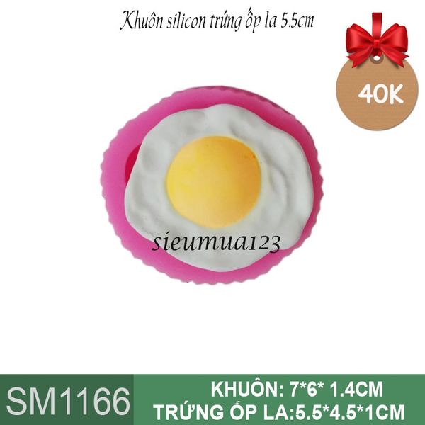 Khuôn rau câu silicon trứng ốp la 5,5cm ( SM1166 )