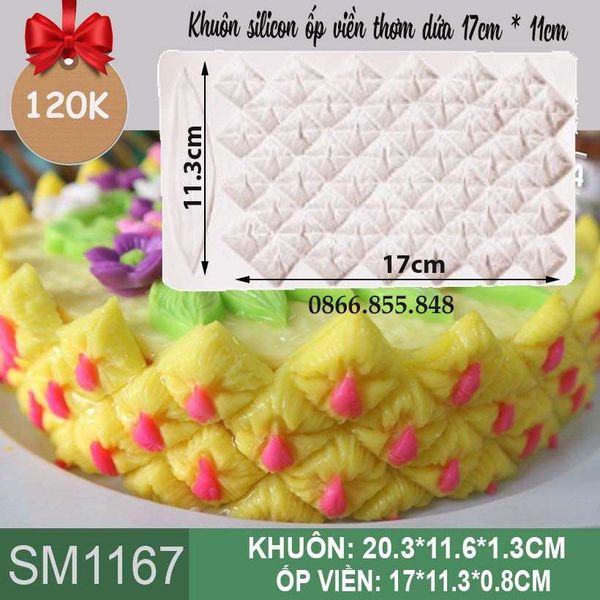 Khuôn silicon ốp viền thơm dứa dài 17cm ( SM1167 )