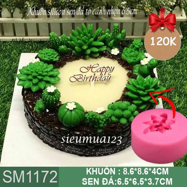 Khuôn silicon sen đá to cánh nhọn 6,5cm ( SM1172 )