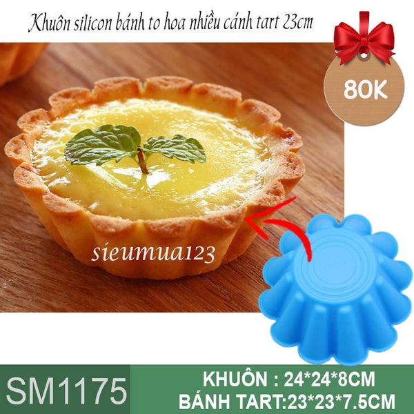 Khuôn silicon làm bánh rau câu to tart to nhiều cánh 23cm ( SM1175 )
