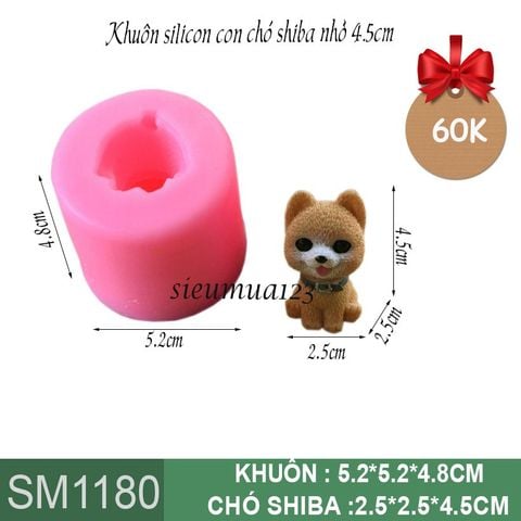 Khuôn silicon con chó shiba nhỏ 4,5cm ( SM1180 )