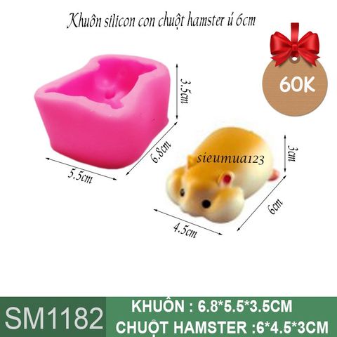 Khuôn silicon con chuột hamster ú 6cm ( SM1182 )