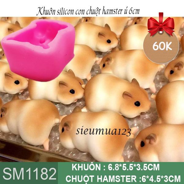 Khuôn silicon con chuột hamster ú 6cm ( SM1182 )