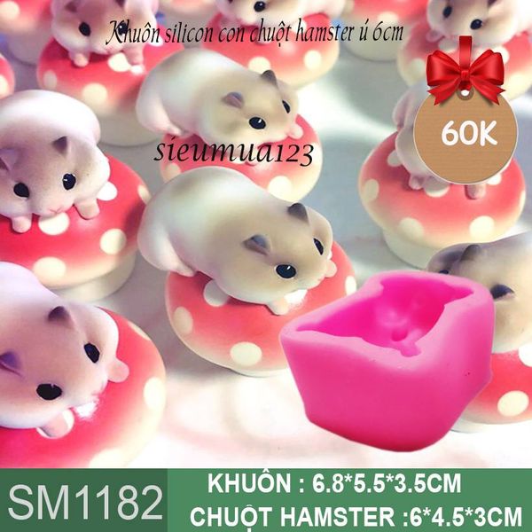 Khuôn silicon con chuột hamster ú 6cm ( SM1182 )