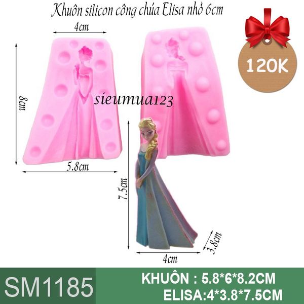 Khuôn silicon công chúa Elisa nhỏ 7,5cm ( SM1185 )
