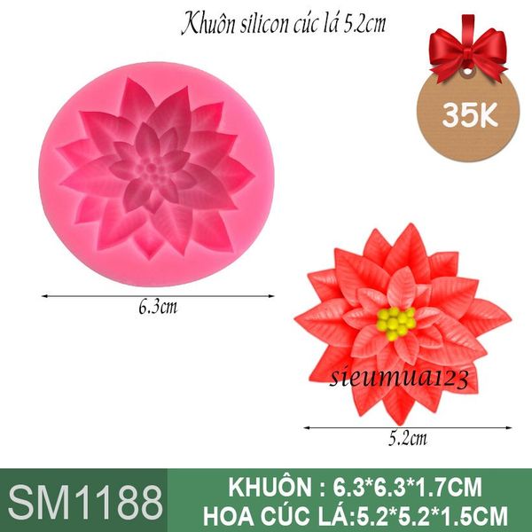Khuôn silicon hoa trạng nguyên 5,2cm ( SM1188 )