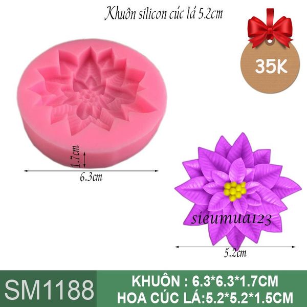 Khuôn silicon hoa trạng nguyên 5,2cm ( SM1188 )