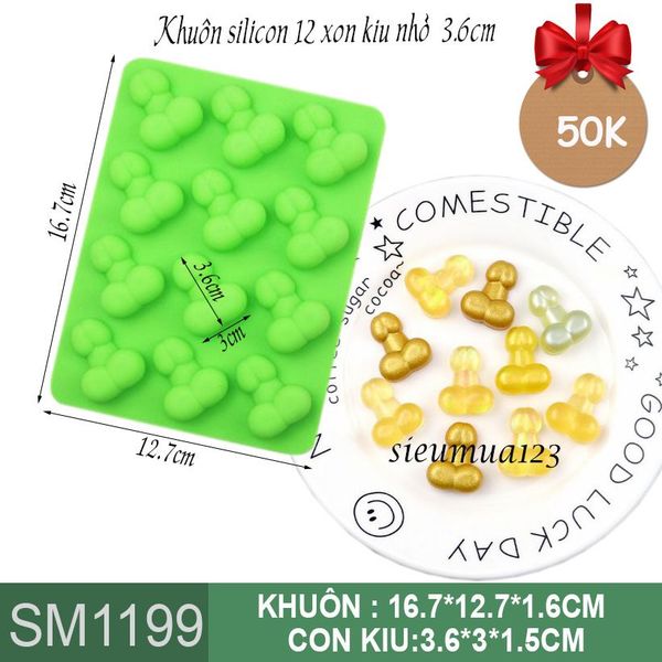 Khuôn silicon 12 con kiu 3,6cm ( SM1199 )