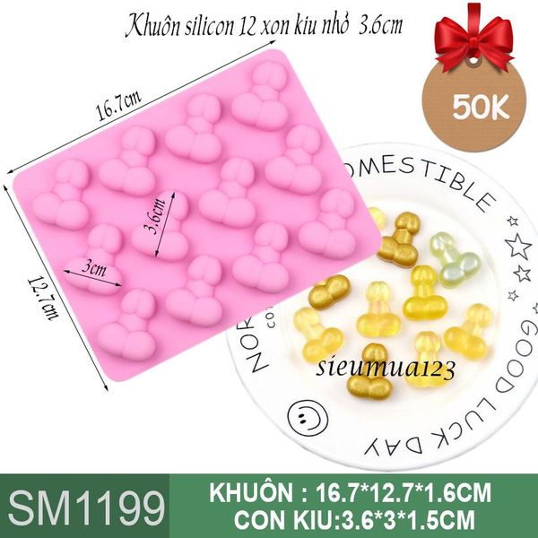 Khuôn silicon 12 con kiu 3,6cm ( SM1199 )