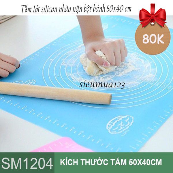 Tấm lót silicon cán bột nhào nặn bột bánh size 50 x 40cm ( SM1204 )