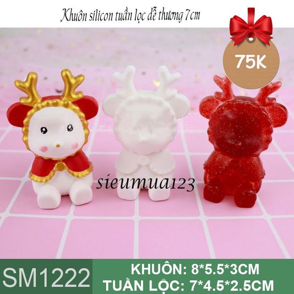 Khuôn silicon con tuần lộc dễ thương 7cm ( SM1222 ) CÒN 1